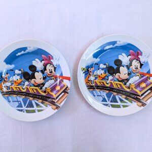 Disney Mickey Mouse and Friends Rollercoaster Plate Set of 2